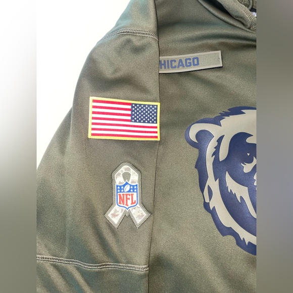 Chicago Bears Nike Salute To Service Green Army Hooded Sweatshirt Mens Large - Picture 4 of 10